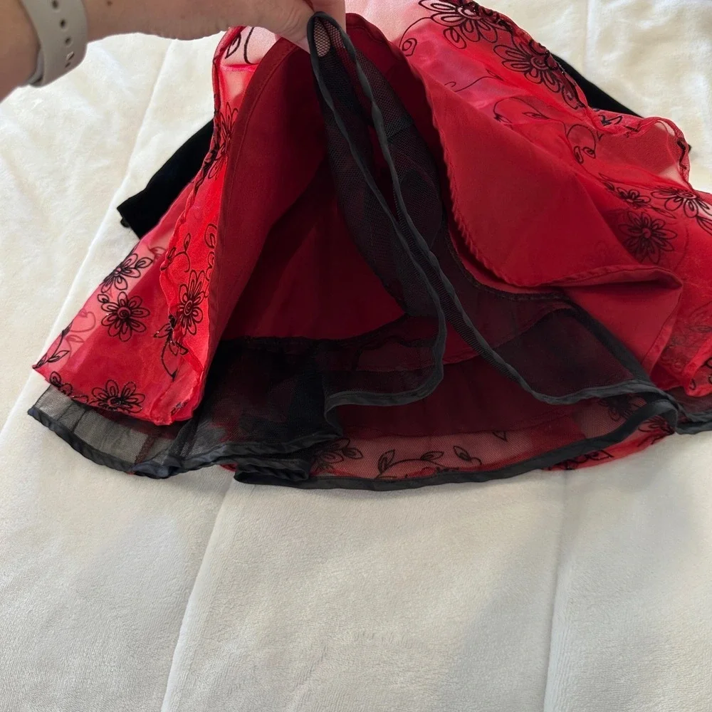 Blueberry Boulevard Red Black Velvet Flower‎ Dress Toddler Girl 18M